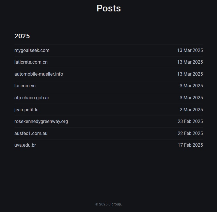 🚨 J Group Ransomware Alert:

We have begun monitoring a new ransomware group named "J Group" They have listed 9 victims on their dark web portal.

Goalseek Shared Services Pvt Ltd 🇮🇳
Laticrete China 🇨🇳 
Autohaus Müller 🇩🇪
Le &amp; Associates 🇻🇳
Administración Tributaria Provincial