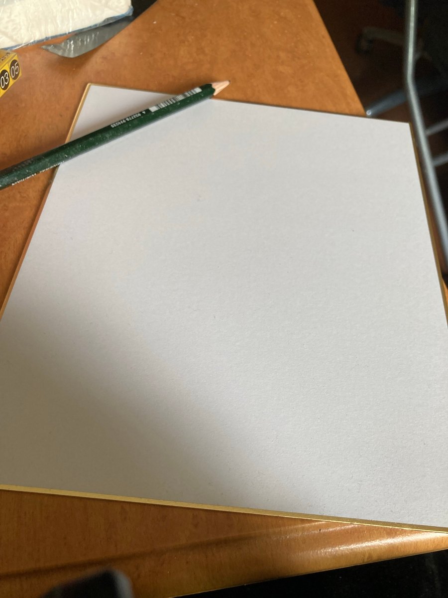 BOOTH用の色紙制作中～ペン入れまで🍑✨
アナログは超緊張します!😅💦 