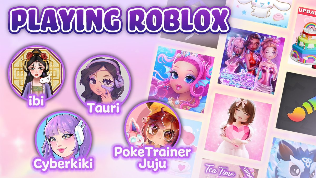 💕Juju (@poketrainerjuju) on Twitter photo 🎥✨ Going LIVE today with the girlies! ✨🎥
It’s a girl gamer collab stream with <a href="/ibibbishiboula/">ibibbishiboula。伊比</a>, @tauriwho, and @cyberkiki — we’re all streaming from our own channels 💖
💬 Drop your fav Roblox games below. What should we play??
🔗 youtube.com/live/o_yVCmVmV…
#Roblox #Livestream 🎥✨ Going LIVE today with the girlies! ✨🎥
It’s a girl gamer collab stream with <a href="/ibibbishiboula/">ibibbishiboula。伊比</a>, @tauriwho, and @cyberkiki — we’re all streaming from our own channels 💖
💬 Drop your fav Roblox games below. What should we play??
🔗 youtube.com/live/o_yVCmVmV…
#Roblox #Livestream