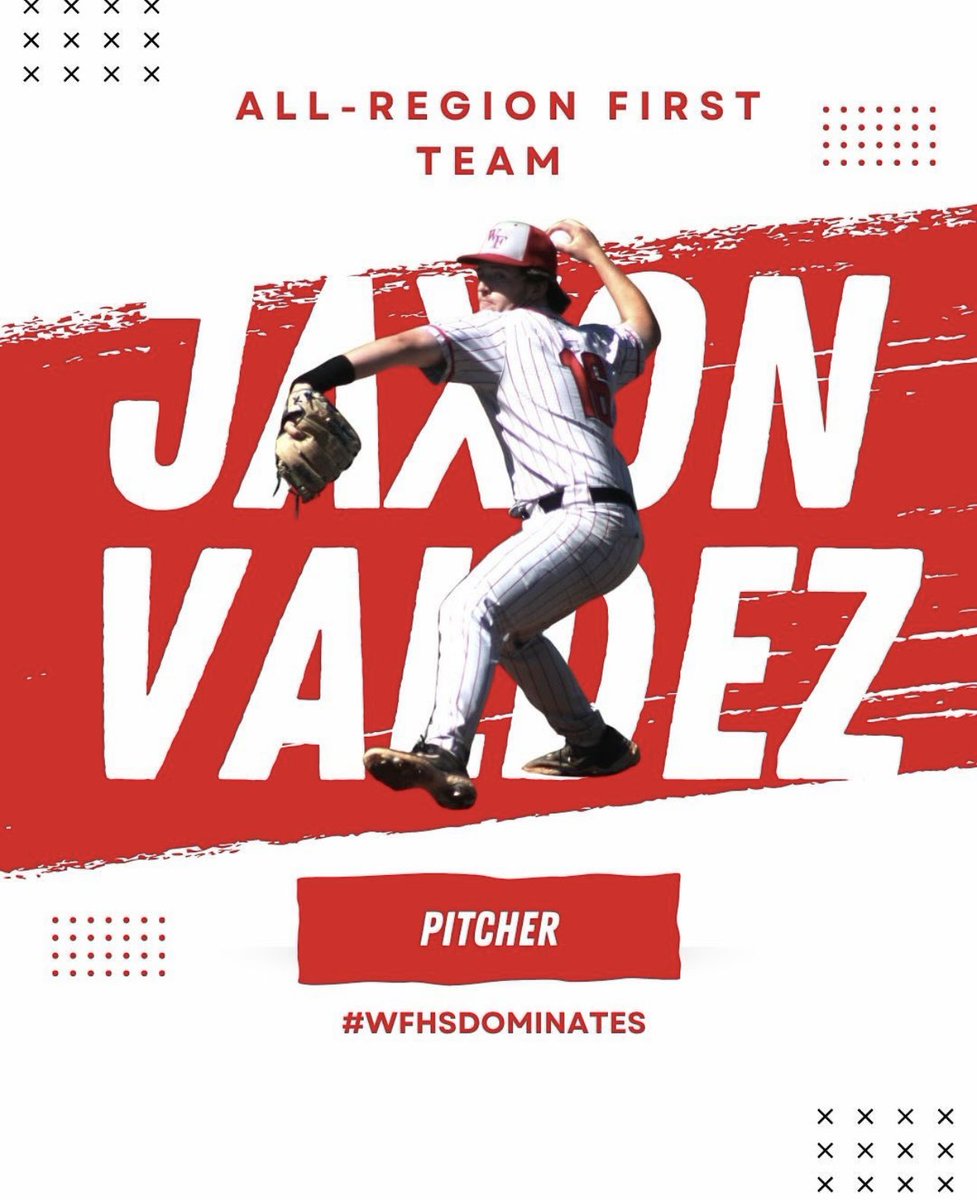 Jaxon Valdez (@jaxonvaldez9) on Twitter photo Proud to be selected to the 6A 1st Team All Region Team! <a href="/WFBHbaseball/">Williams Field Blackhawk Baseball</a> <a href="/Coach_Voigt/">Brian Voigt</a> Proud to be selected to the 6A 1st Team All Region Team! <a href="/WFBHbaseball/">Williams Field Blackhawk Baseball</a> <a href="/Coach_Voigt/">Brian Voigt</a>