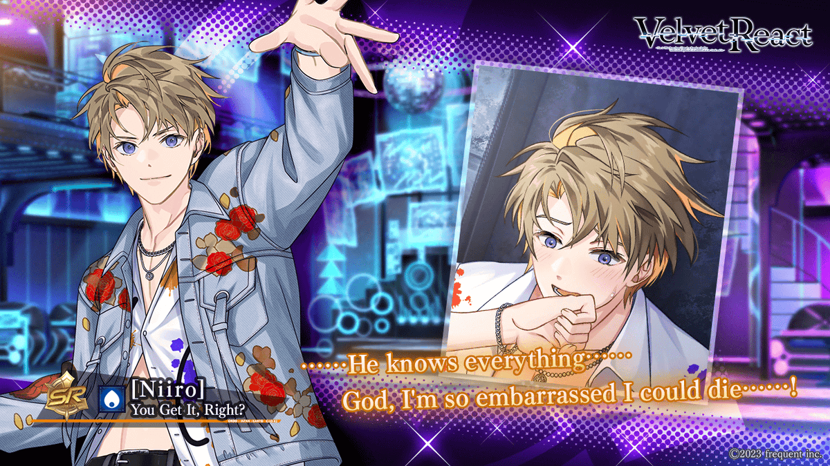 vel_rea_en's tweet photo. ◤Report Introduction◢
#ベルリア #VelvetReact 

🪪SR Report
[Niiro]You Get It, Right?

"……He knows everything……
God, I'm so embarrassed I could die……!"

VA🎤 Shingo Aiba

Time-Limited Revival Event
🪩"Sparkling Night"🌃 is live!

#ベルベットリアクト 
#EROLABS #BLgames https://t.co/aeG2J9hhjp