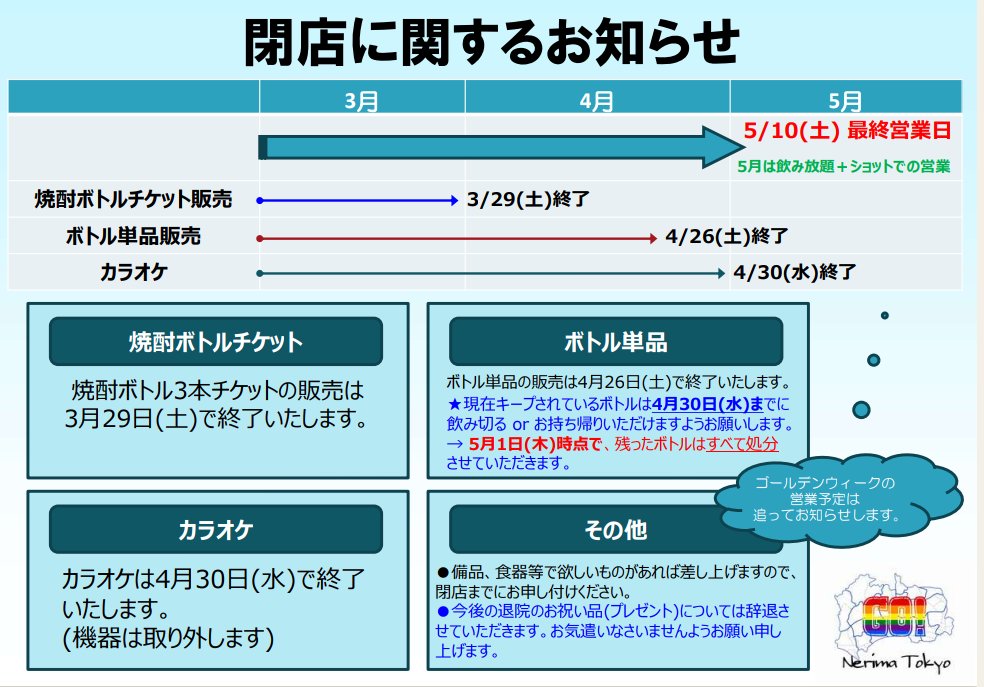 GoïŒ@緎銬 5æ10æ¥(å)éåº (@5nerima) on Twitter photo 5æ3æ¥(åã»æ²æ³èšå¿µæ¥ð)
åææ¥GoïŒã¯20æãªãŒãã³ïŒ
KAZïŒã«ãºã(21æïœ)ã§ä»æ¥ãæ4æ30åãŸã§å¶æ¥ããŸãã
仿ãã3,500åé£²ã¿æŸé¡ïŒã·ã§ããã®ã¿ãšãªã£ãŠããŸãã®ã§äºããäºæ¿ãã ããð
æçµå¶æ¥æ¥ãŸã§æ®ã7æ¥ïŒ
ãæéã®ããæ¹ã¯ãã²éã³ã«æ¥ãŠãã ããð
instagram.com/p/DJLjNmRxgwz/⊠5æ3æ¥(åã»æ²æ³èšå¿µæ¥ð)
åææ¥GoïŒã¯20æãªãŒãã³ïŒ
KAZïŒã«ãºã(21æïœ)ã§ä»æ¥ãæ4æ30åãŸã§å¶æ¥ããŸãã
仿ãã3,500åé£²ã¿æŸé¡ïŒã·ã§ããã®ã¿ãšãªã£ãŠããŸãã®ã§äºããäºæ¿ãã ããð
æçµå¶æ¥æ¥ãŸã§æ®ã7æ¥ïŒ
ãæéã®ããæ¹ã¯ãã²éã³ã«æ¥ãŠãã ããð
instagram.com/p/DJLjNmRxgwz/âŠ