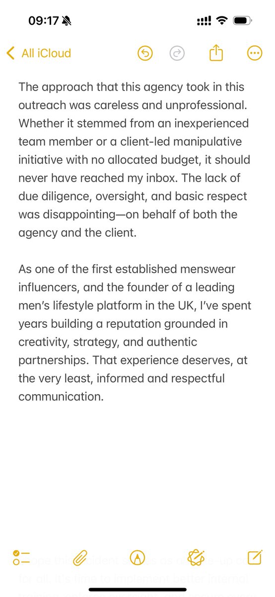 To everyone who messaged me after I shared a screenshot of an email I received from a social media agency on behalf of a luxury brand—thank you. I want to share the thoughts I also communicated to them directly.