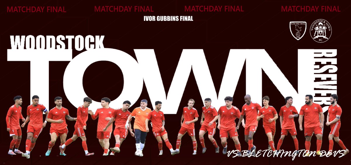 Woodstock Town FC (@woodstocktownfc) on Twitter photo ITS CUP FINAL MATCH DAY.
our reserves vs <a href="/BletchingtonFC/">Bletchington FC</a> devs in the Ivor Gubbins Cup Final
takes place at the home of <a href="/kidlingtonfc_/">Kidlington FC</a> Yarnton Road, OX51AT, KO 5.30PM
entry adults £4 seniors £2 under 16 £1 ITS CUP FINAL MATCH DAY.
our reserves vs <a href="/BletchingtonFC/">Bletchington FC</a> devs in the Ivor Gubbins Cup Final
takes place at the home of <a href="/kidlingtonfc_/">Kidlington FC</a> Yarnton Road, OX51AT, KO 5.30PM
entry adults £4 seniors £2 under 16 £1