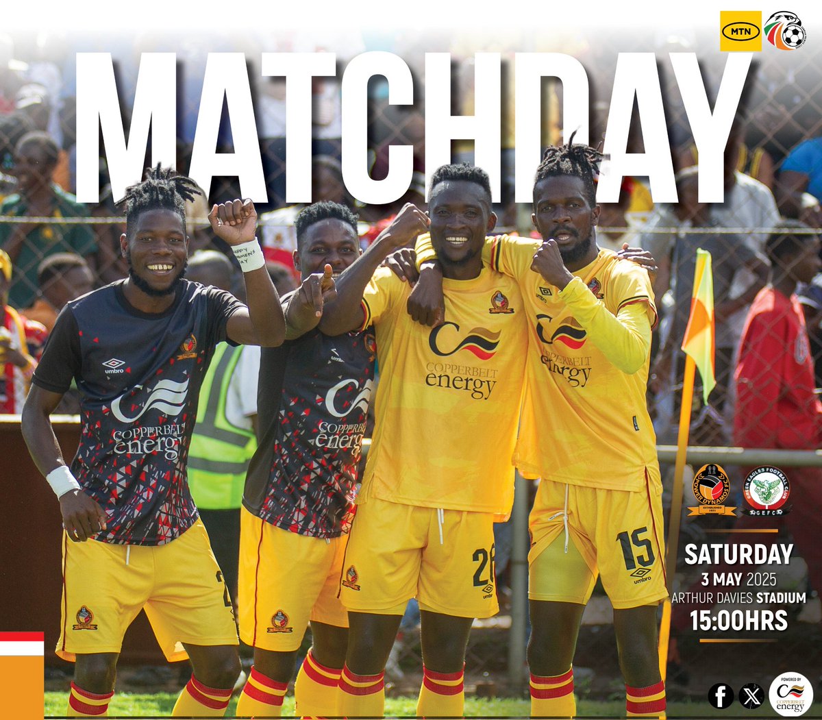 For the last time at home this season. Lets turn up. Lets make it special. We have a title to win Aba Yellow