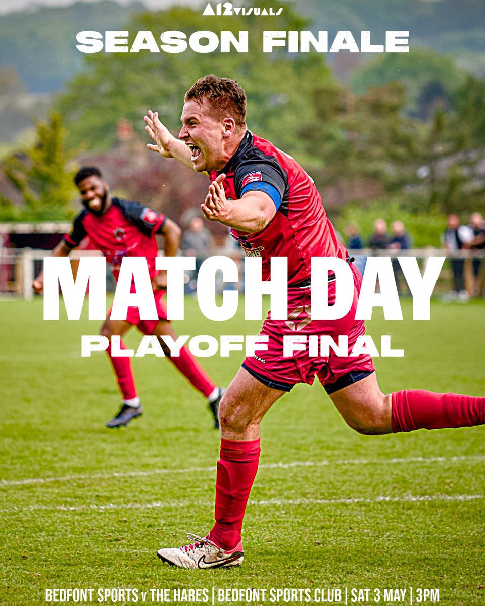HarefieldUnited's tweet image. MATCH DAY…

It all comes down to this, one last push as the Hares seek promotion to Step 4!

🏆 @ComCoFL Prem North Playoff Final
🗓️ TODAY, 3PM
🆚 @BSFC_Official 
🏟️ Bedfont Sports Club, TW14 9QS

Come on you Hares 🐇