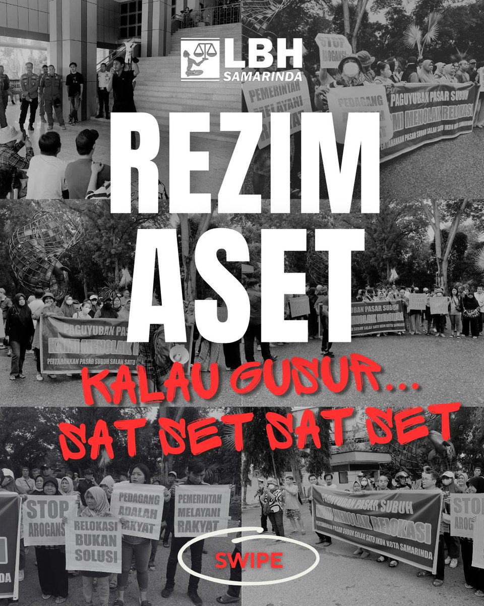 lbhsamarinda_'s tweet photo. Rezim Aset Kota Samarinda bisanya cuma gusur gusur. Apa gunanya retret di Akmil Magelang tempo hari? Pasti gak diajarkan soal kewajiban pemerintah dalam pemenuhan, penghormatan, perlindungan, dan penegakan HAM.
#pasarsubuhamarinda
#rezimasetsamarinda
#bantuanhukum https://t.co/abteuPBTS1