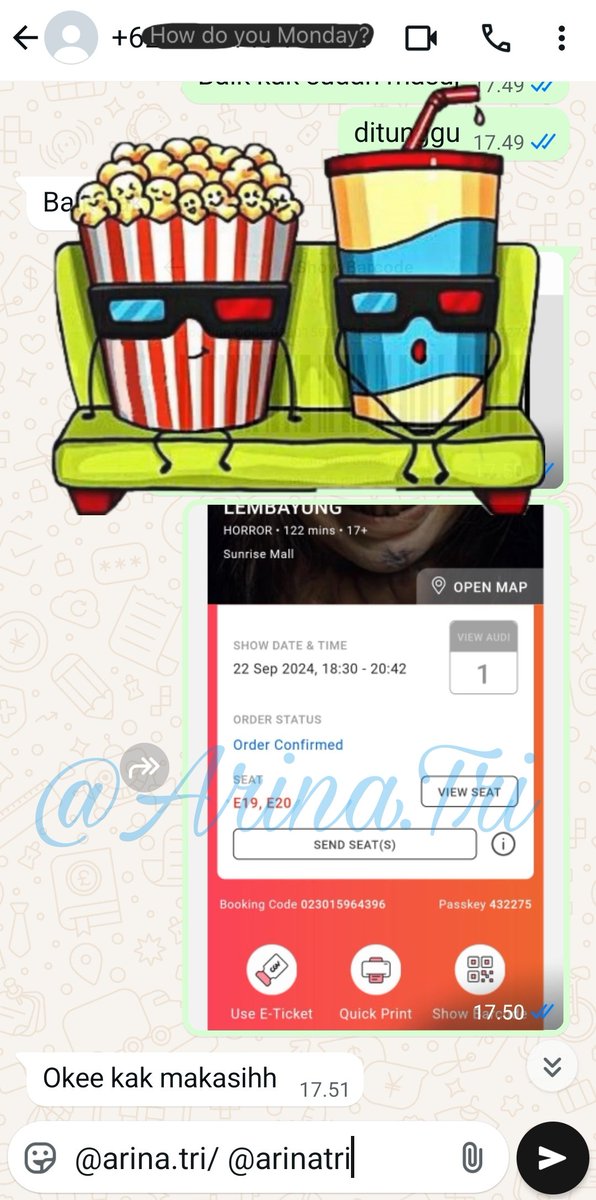 arinatri's tweet photo. TESTI WTS CGV B1G1 WEEKEND

● Promo Nonton CGV B1G1 LAURA
● Promo Nonton CGV B1G1 KANG MAK (From Pee Mak)
● Promo Nonton CGV B1G1 LEMBAYUNG
● Promo Nonton CGV B1G1 SUMALA

#TESTIPROMO

#tiketmurah
#tiketcgv
#filmbagus
#tiketnonton
#promononton
#promocgv
#promotiket
#Zonapromo https://t.co/B4F1vE8qQs