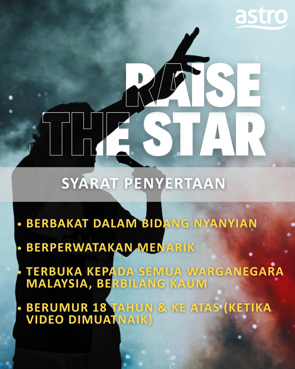 maskulinmy's tweet photo. 🎤 ASTRO RAISE THE STAR 2025 – UJIBAKAT ONLINE DIBUKA!

Upload video nyanyian anda sebelum 8 Mei dengan hashtag #RaiseTheStarMY 🎶

🚨 Peserta terpilih akan dihubungi &amp; terima PAS FAST LANE 🎫 ke uji bakat bersemuka 10–11 Mei @ Seri Pacific KL
#AstroOne #SemestinyaBoleh https://t.co/1QA8aV0n4X