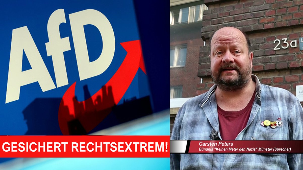 #AfD als gesichert rechtsextrem eingestuft - Video-Statement Carsten Peters,  Bündnis "Keinen Meter den Nazis " #Münster #nonazis #noafd #niewiederfaschismus #wirsinddiebrandmauer #afdverbotjetzt #wirsindmehr
youtu.be/STt5XR8B9BA