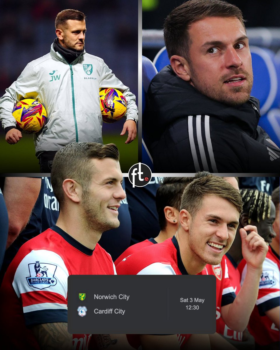 Footballtweet's tweet photo. 🔜 Norwich and Cardiff play each other in the Championship today.

Which means former Arsenal teammates Jack Wilshere and Aaron Ramsey will face other as head coaches for the first time. 🤝

I feel old. https://t.co/tzmBxIaz9v