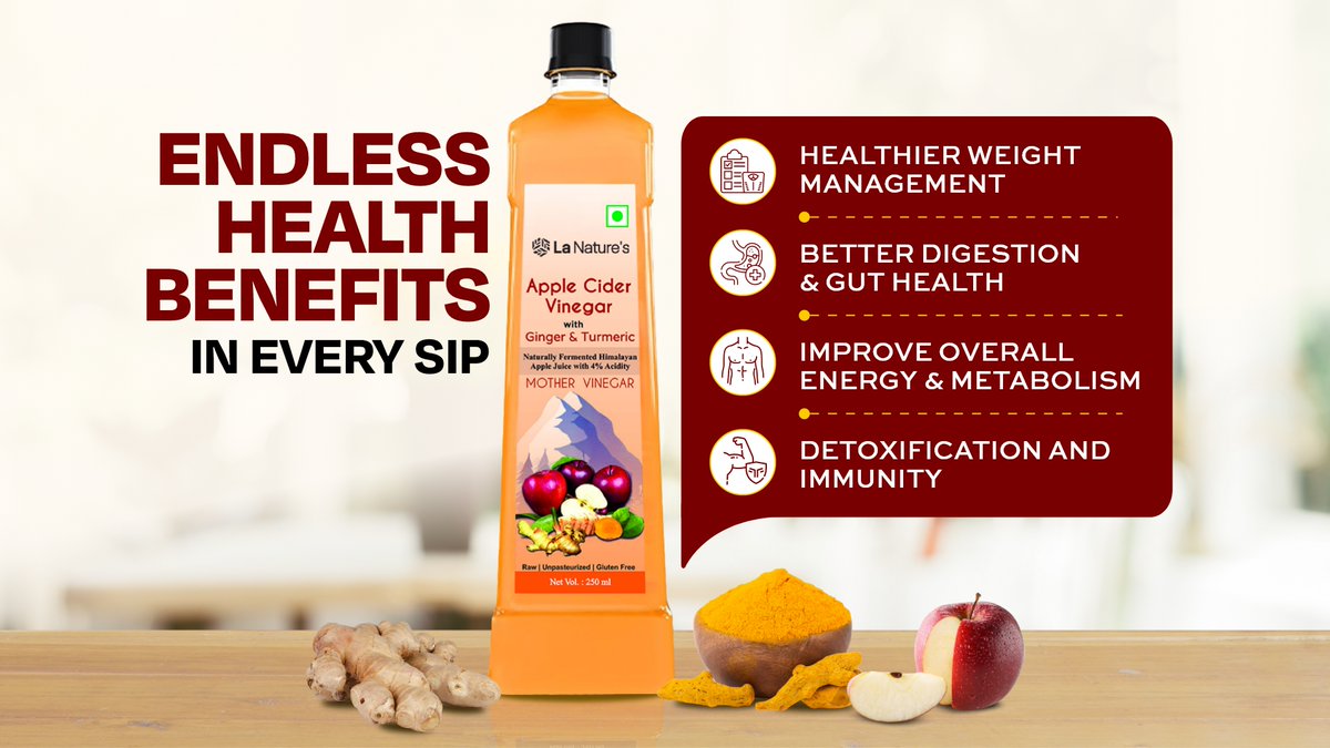 Lanatures's tweet photo. 🍏 Ignite Your Inner Strength with La Nature’s ACV + Ginger &amp; Turmeric! 🌟
Fuel your body and mind naturally with the powerful blend of La Nature’s Apple Cider Vinegar with Ginger &amp; Turmeric! 🍋🌿
To Buy Visit: https://t.co/pyrhsSPCfx
#ACVBenefits #ACVGingerTurmeric https://t.co/teQTRYdiuP