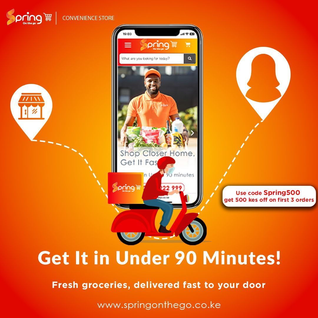 Springonthegoke's tweet photo. Forget looking for parking, long queues, and instead shop from the comfort of your home!

__________________________________________________________________________________
🌼 Your Weekly Essentials Delivered!
 Get your favorite delivered in under 3 hours — from fresh picks to pantry staples 🏍️✨
📱 Order through our Website and explore 1000+ products you’ll love at the tap of a button 😎
🚛 No minimum order, at only 99 Kshs delivery
🔍 We handpick every item for quality, safety & sustainability, so you shop stress-free 💚
💸 Better products, better prices — we price-match with top local shops ✅
🛠️ Not satisfied? We’ll refund you the same day — no hassle 🌟 
#Springonthego #convenientshopping