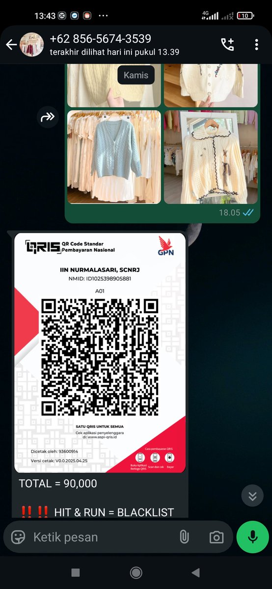 Ni_Rmala's tweet photo. AKU SPILL KRONOLOGINYAA

aku liat di bio IG ada link WAnya,, aku beli yang satu paket 3 cardigan dengan free 1  emang bebas milih,langsung suruh payment sampe sini normal2 aja yaaa gak ada kepikiran apa apa,sampe aku TF dan bilangnya besok langsung di proses https://t.co/LPWw1F5kJw