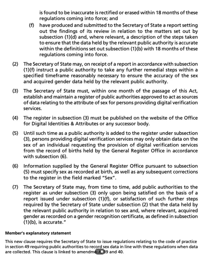 ripx4nutmeg's tweet photo. The Conservatives have asked for a forthcoming data bill to be amended so that sex replaces gender ID on identification markers. According to Reddit Labour, if adopted, this would mean that, ie, all passports that currently state 'F' for a man will have 12 months to correct this https://t.co/yl35CSSNzd
