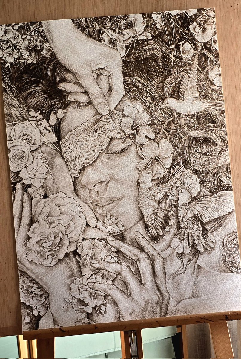 In a world where you're a nobody with a good heart, everyone will take advantage of you...

"Awakening" - New painting in progress
#art