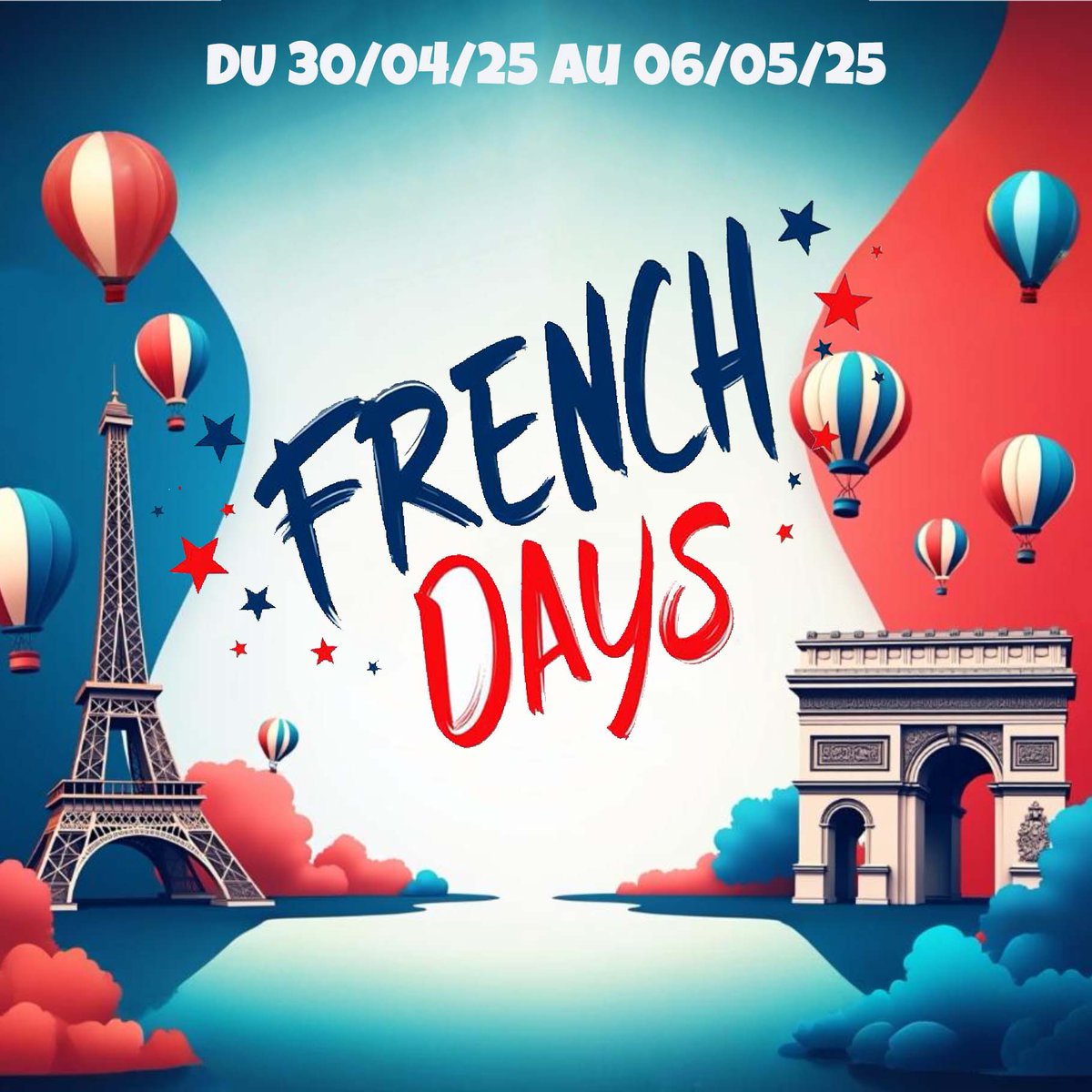 YonisShop's tweet image. 🌟 Les French Days arrivent chez Yonis Shop ! Du 30 avril au 6 mai 2025, préparez-vous à vivre une semaine de folie avec des réductions incroyables sur vos produits préférés !✨🛍️💖 💥 #YonisShop #FrenchDays #ShoppingTime