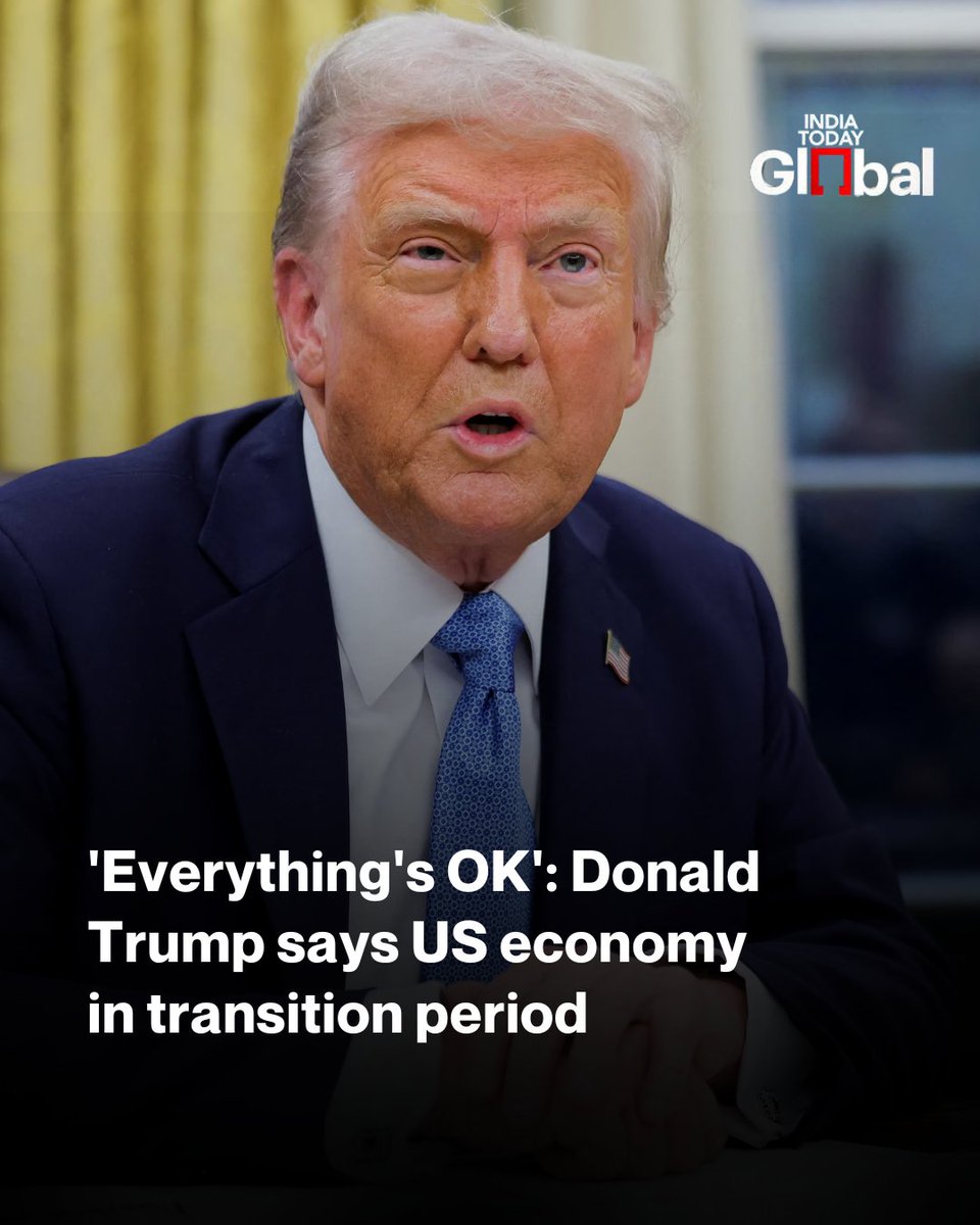 IndiaToday's tweet photo. US President Donald Trump has described the current state of the US economy as a "transition period," insisting that the country will come out stronger.

Read in detail: https://t.co/5uDOGiYsvG

#Donald #US #Economy #ITGlobal https://t.co/7V2jG6KCIJ