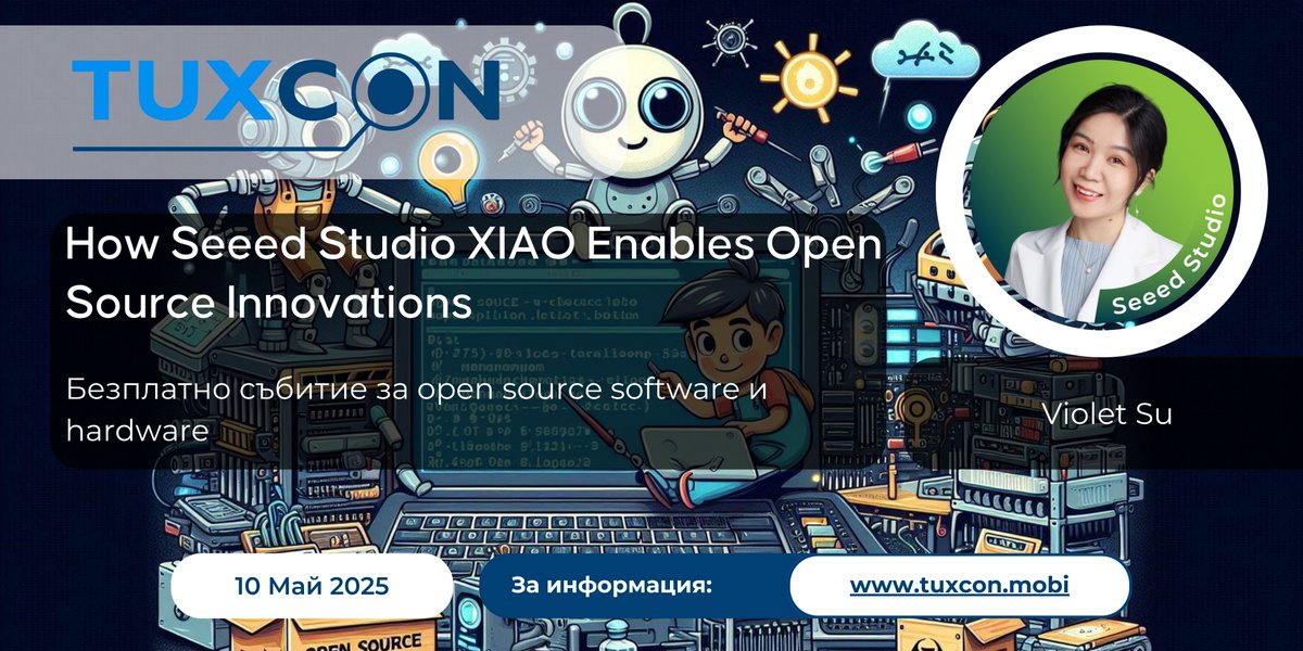 TuxCon (@tuxconmobi) on Twitter photo 🔍 How can a thumb-sized board spark big open source ideas?
💡 Meet <a href="/seeedstudio/">Seeed Studio</a> XIAO: tiny but powerful de boards with different MCUs for edge AI and IoT.
📅 Violet Su is flying in from 🇨🇳 to 🇧🇬 to speak at #TuxCon 2025 in Plovdiv on May 10 - don't miss it! 🔍 How can a thumb-sized board spark big open source ideas?
💡 Meet <a href="/seeedstudio/">Seeed Studio</a> XIAO: tiny but powerful de boards with different MCUs for edge AI and IoT.
📅 Violet Su is flying in from 🇨🇳 to 🇧🇬 to speak at #TuxCon 2025 in Plovdiv on May 10 - don't miss it!