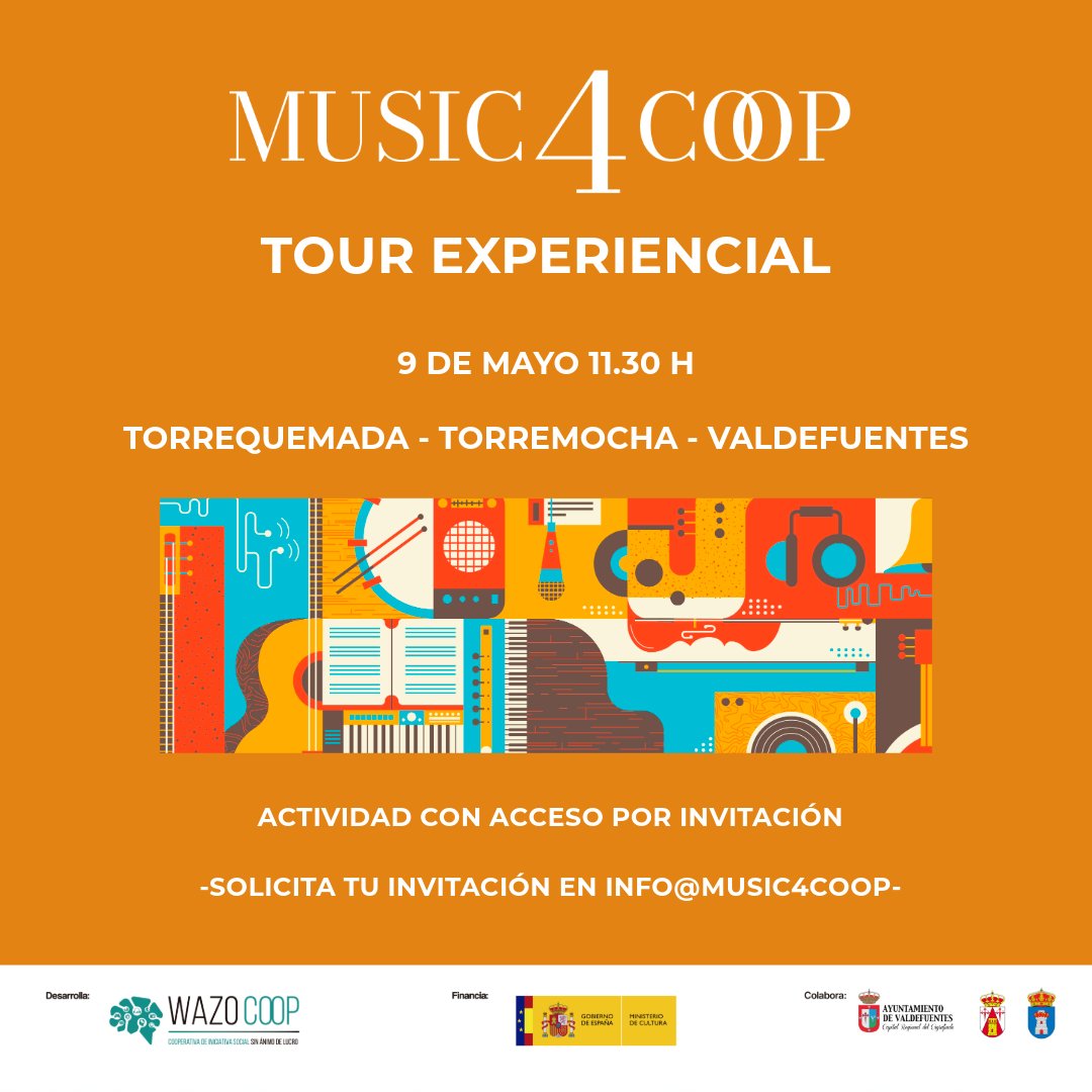 🚌 El 9 de mayo a las 11 h 30 arrancamos el Tour experiencial #Music4Coop. Explora proyectos rurales inspiradores en la Sierra de Montánchez y Tamuja y conecta con profesionales de la cooperación musical europea.
🎟️ Solicita invitación → music4coop.eu
#InnovaciónRural