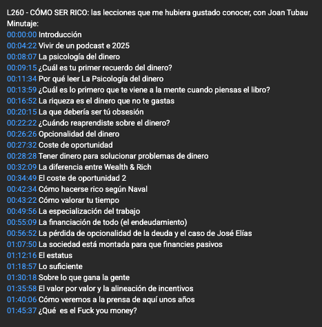 Añadido minutaje del L260. Disponible en Youtube (link ⤵️) y en el blog