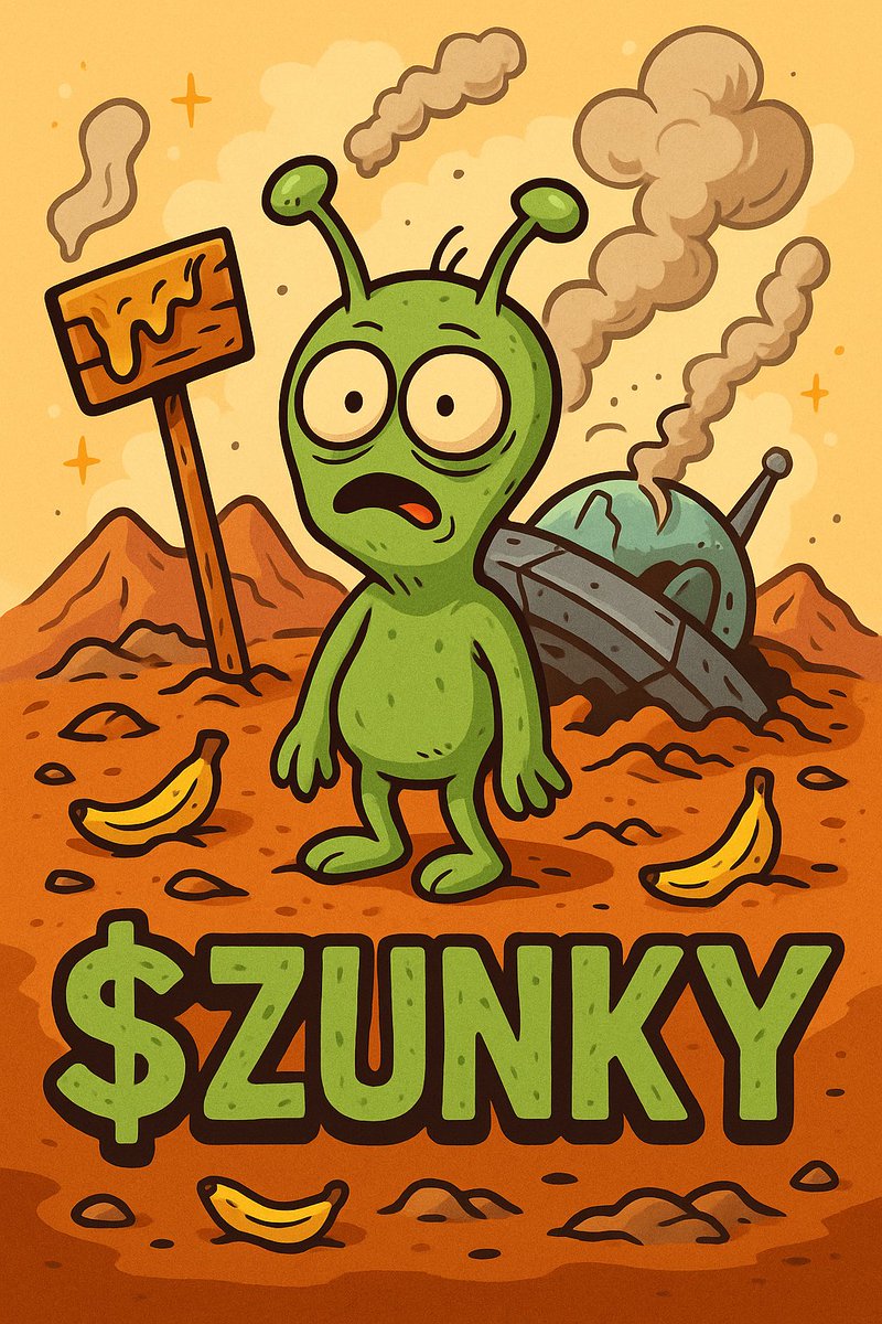zunky_coin's tweet photo. Meet $ZUNKY 👽

He crash-landed on Solana with one mission:
Cause chaos. Farm memes. Zunk everything. He doesn’t know what liquidity is.

He thinks memeverse is a playground. And honestly… he might be right.
#ZUNKY
#Solana #pumpfun #SolanaMemeCoin
#CryptoTwitter https://t.co/5a6nqg8eCL