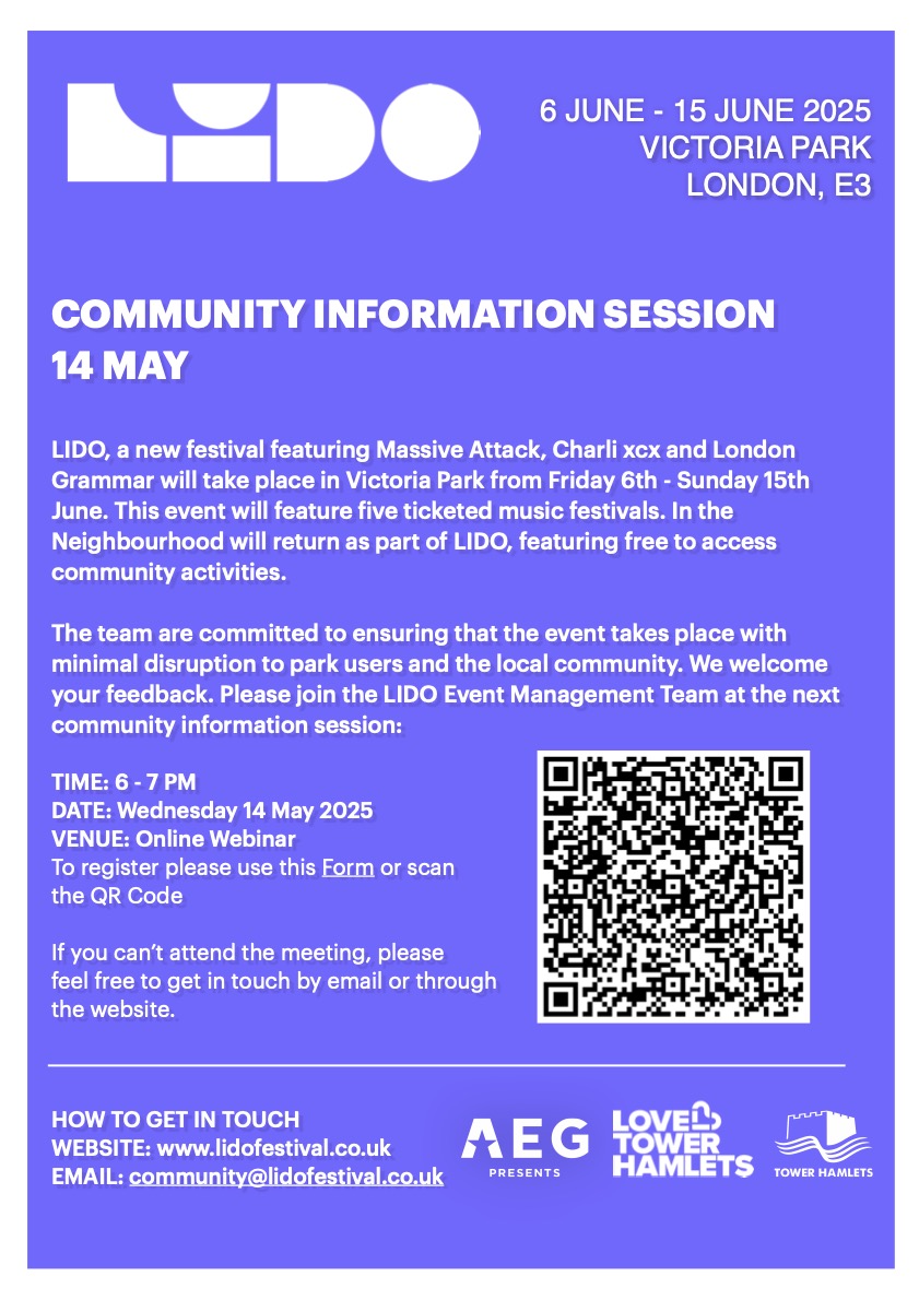 Previous attendance at these meetings has been low. This can be changed if you join the webinar audience and you ask questions via chat. <a href="/AEG_Presents/">AEG Presents UK</a> <a href="/lidofestival/">lidofestival</a> <a href="/thevents/">Tower Hamlets Events</a>