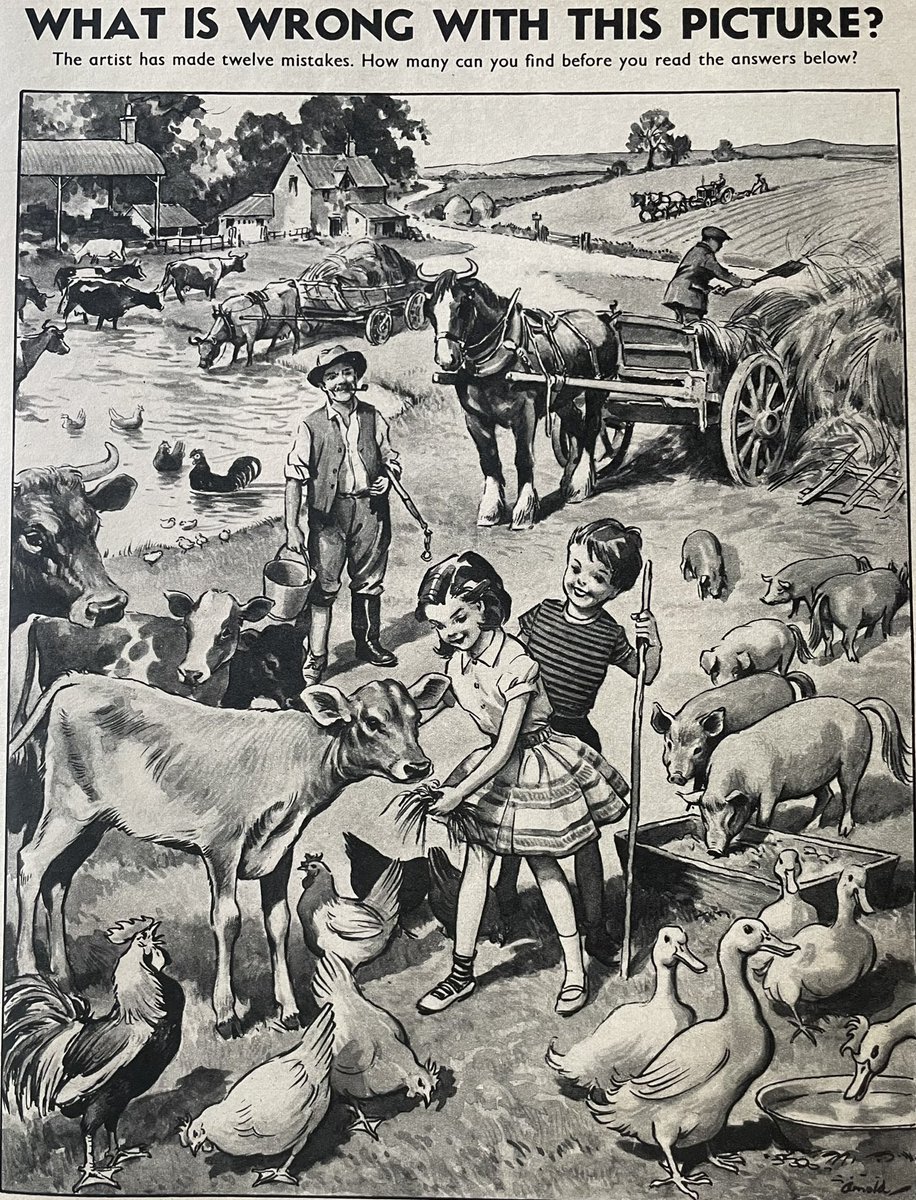 LBFlyawayhome's tweet image. An observation test for your inner 8-year-old. 
Spot the 12 deliberate mistakes.

From Treasure magazine, 1963
Official answers coming soon

(Even if you don’t reply, could you please ‘like’ or share this one?)