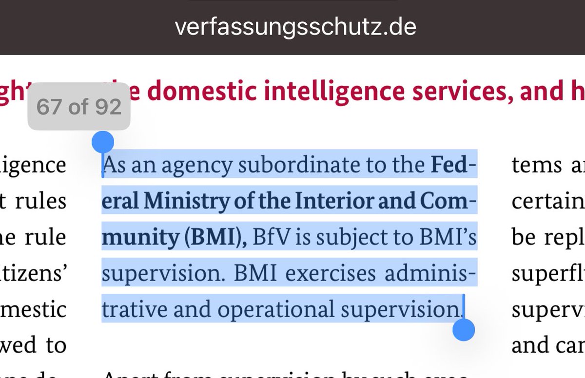MrAndyNgo's tweet photo. It’s not independent. The intelligence agency (Verfassungsschultz) that did the investigation works under the supervision of Nancy Faeser, the interior minister who is a member of the left-wing party (Social Democrats) that opposes and seeks to ban the AfD. https://t.co/zMAu0LfDWu