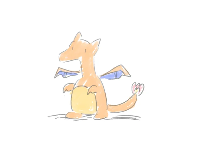 これは記憶を頼りに描いたリザードンのようなもの 