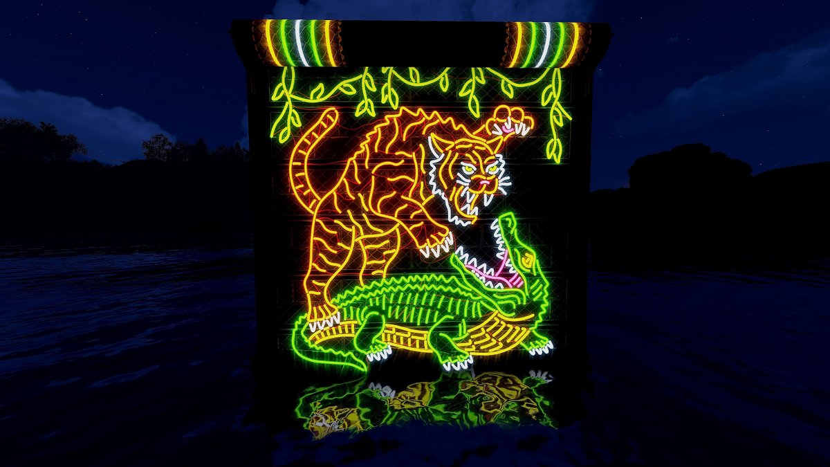 Guys, guys, guys!!!
My "Neon Jungle Rule Garage Door" has officially been accepted into Rust! 🐯🐊🌴
Massive thanks to everyone who supported me along the way!
BUY: store.steampowered.com/itemstore/2524…
<a href="/playrust/">Rust</a>
#rust #rustskins #playrust