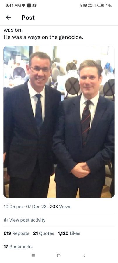 _i0n's tweet photo. Starmer violated international and criminal law, and became a participant in genocide, when he claimed Israel had the right to cut off food and water
He knew the risks
His duty was to call a ceasefire
He knew what he was doing
He was doing Israel's bidding https://t.co/v90xrrgHS1