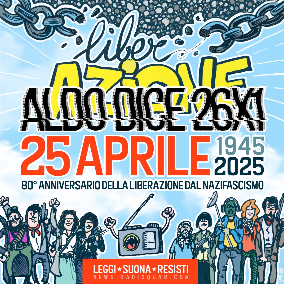 Radio Quar (@radioquar) on Twitter photo Ora potete riascoltare sul nostro sito le Letture Resistenti che abbiamo trasmesso il 25 aprile di:
<a href="/giannimontieri/">gianni montieri</a>
Marta Barone
<a href="/georgienonfa/">Giorgia Sallusti</a>
Mattia Tombolini
Kento
Valeria Parella
Rosa Mordenti
<a href="/lorenzoteodonio/">Lorenzo Teodonio</a>
<a href="/B_enedetta_/">Benedetta Palmieri</a>
Italo di Sabato - <a href="/OssRepressione/">Oss Repressione</a>
‡οΈβ€΅οΈβ€΅οΈβ€΅οΈβ€΅οΈβ€΅οΈβ€΅οΈβ€΅οΈ Ora potete riascoltare sul nostro sito le Letture Resistenti che abbiamo trasmesso il 25 aprile di:
<a href="/giannimontieri/">gianni montieri</a>
Marta Barone
<a href="/georgienonfa/">Giorgia Sallusti</a>
Mattia Tombolini
Kento
Valeria Parella
Rosa Mordenti
<a href="/lorenzoteodonio/">Lorenzo Teodonio</a>
<a href="/B_enedetta_/">Benedetta Palmieri</a>
Italo di Sabato - <a href="/OssRepressione/">Oss Repressione</a>
‡οΈβ€΅οΈβ€΅οΈβ€΅οΈβ€΅οΈβ€΅οΈβ€΅οΈβ€΅οΈ