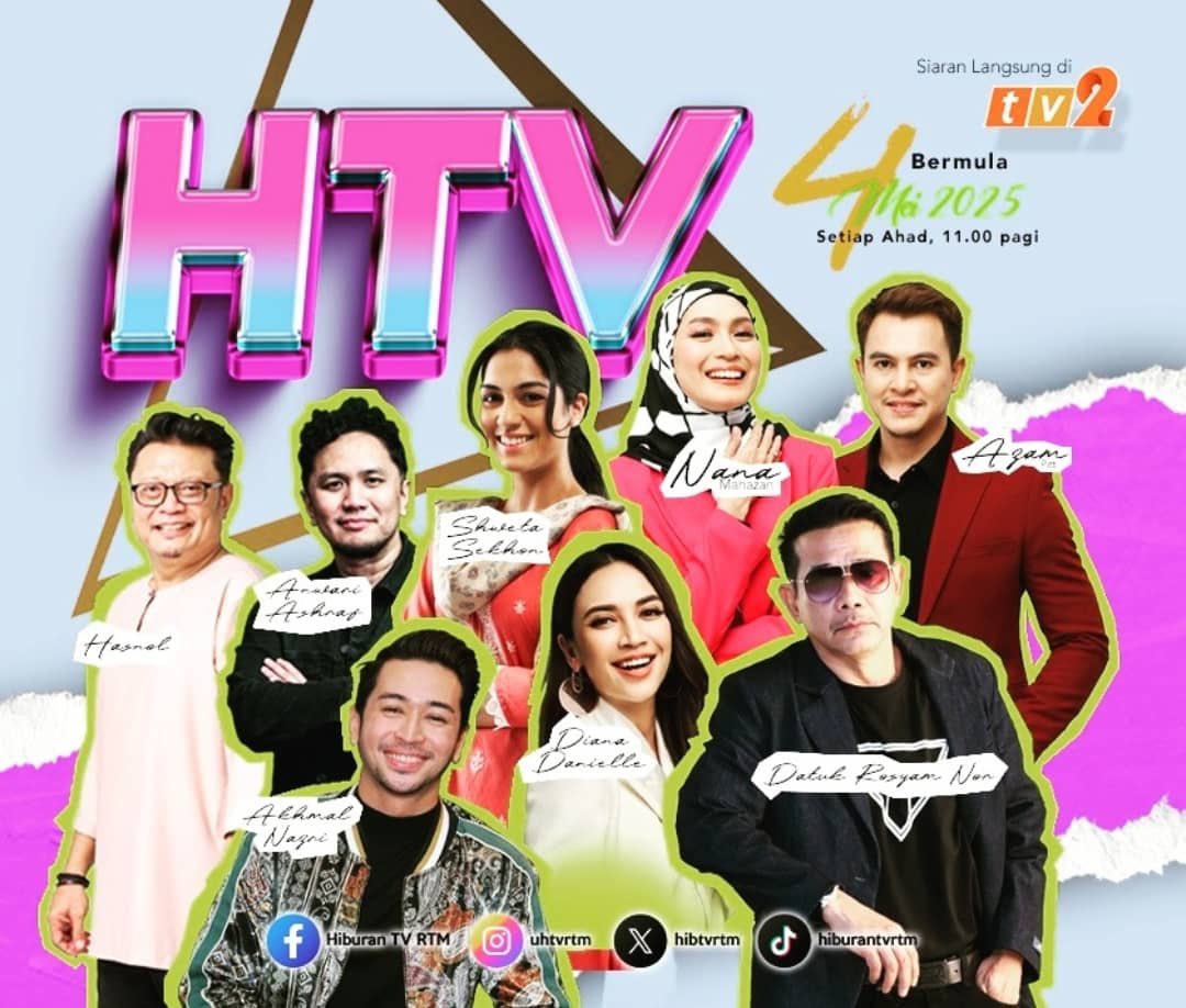 Wow.. min pun dah tak sabar nak sama-sama tonton HTV musim baru ni.. ramai selebriti yang akan lepak santai esok dengan pengacara kita <a href="/NanaMahazan/">ᑎᗩᑎᗩ ᗰᗩᕼᗩᘔᗩᑎ</a> &amp; <a href="/azam_pitt/">azam pitt</a>. So min ingatkan sekali lagi esok 4 Mei 2025 | 11.00 pagi | <a href="/tv2_rtm/">Saluran TV2</a> &amp; rtmklik.rtm.gov.my