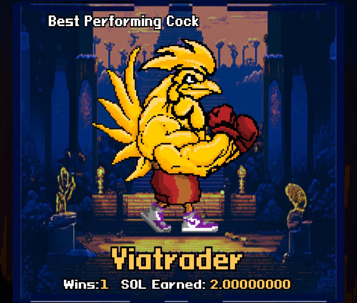 0.069 $SOL -&gt; 2 $SOL 

Dün gece keşfettiğim horoz oyunundan 2 $SOL kazandım. Oyun detaylarını keşfettiğim kadarıyla paylaşıyorum 👇

Proje X hesabı : <a href="/NFTCockFights/">NFT Cock Fights</a> 

0.069 $SOL karşılığında bir horoz NFT satın alıyoruz ve şansımıza göre NFT geliyor eğer benim gibi altın NFT denk