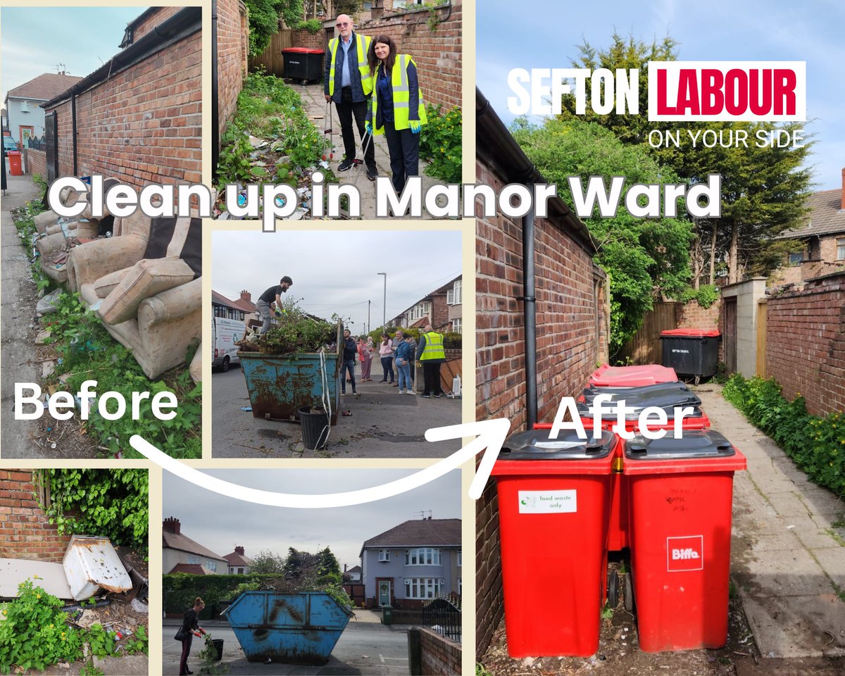 This week, your Manor Ward Labour councillors - Cllr Clare Carragher and Cllr Dominic McNabb - were out in the community supporting the clean-up efforts with community skips. 

A big thank you to everyone who came out to help keep Manor Ward clean and tidy.
#LabourInYourCommunity