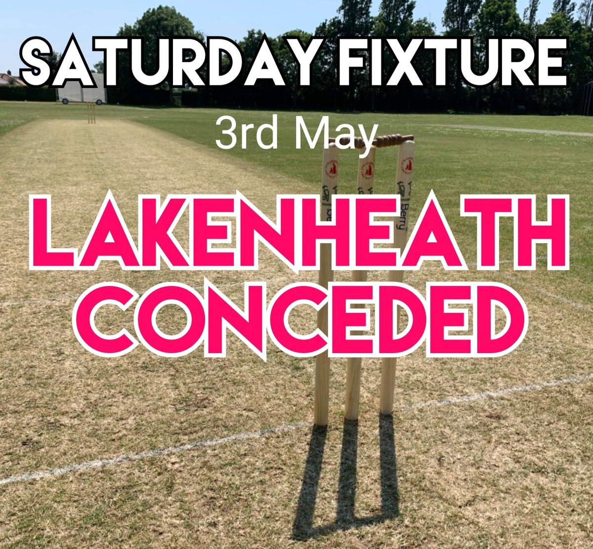 Our opposition have conceded todays fixture #cricket