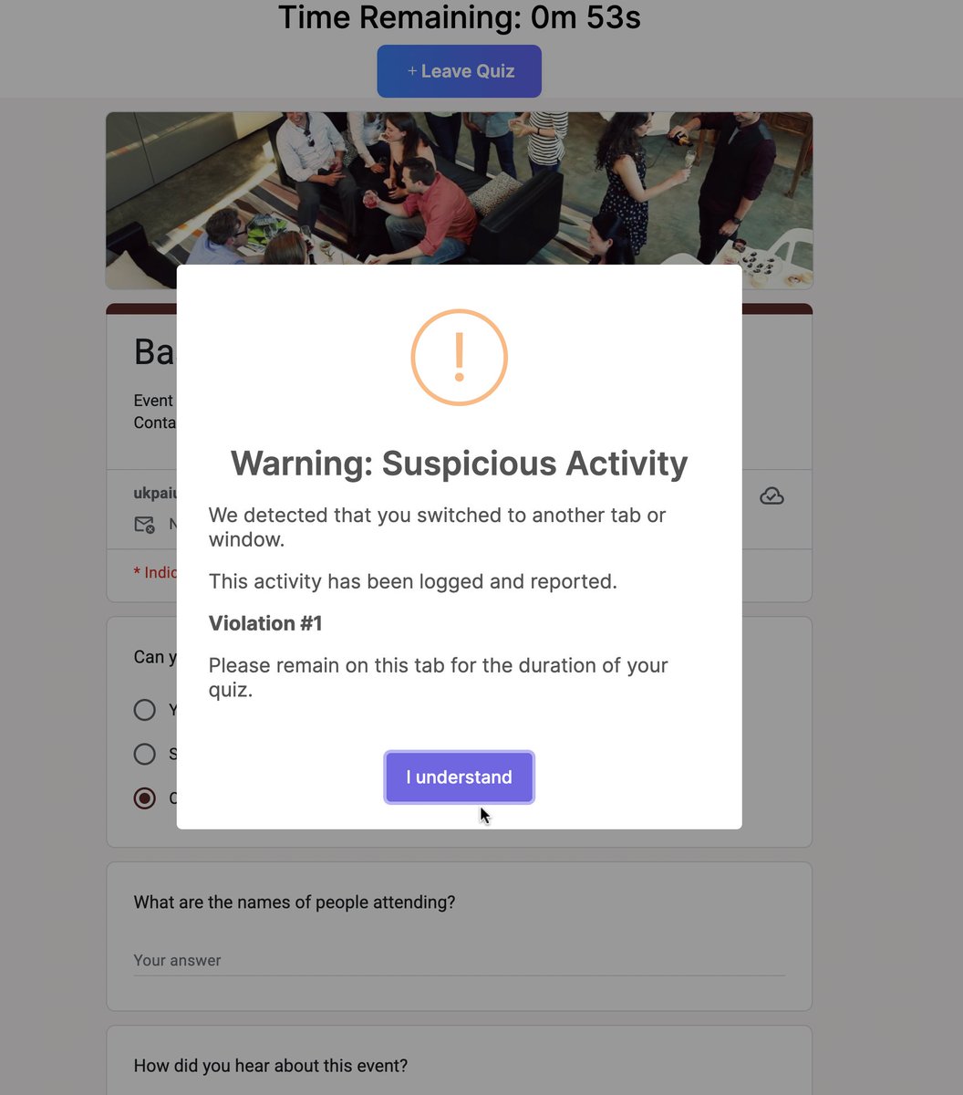 hannydevelop's tweet image. I have just built a tool that can turn Google Forms into secure exams. 

I have written a few trainee exams and realised most companies use Google Forms or tools that rely on Google Forms for these exams.
