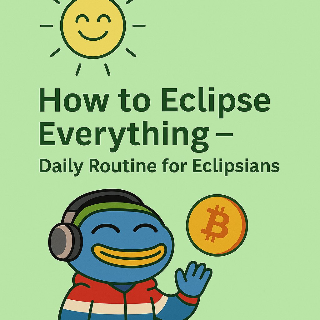 My Daily Routine as an Eclipsian

- I start my day with a little GSVM here and there 

- Proceed to checking in on my friends in the <a href="/EclipseFND/">Eclipse</a> server, see how they’re doing, do a little catching up to see what I missed while I was asleep

- Then begin scrolling X and engage