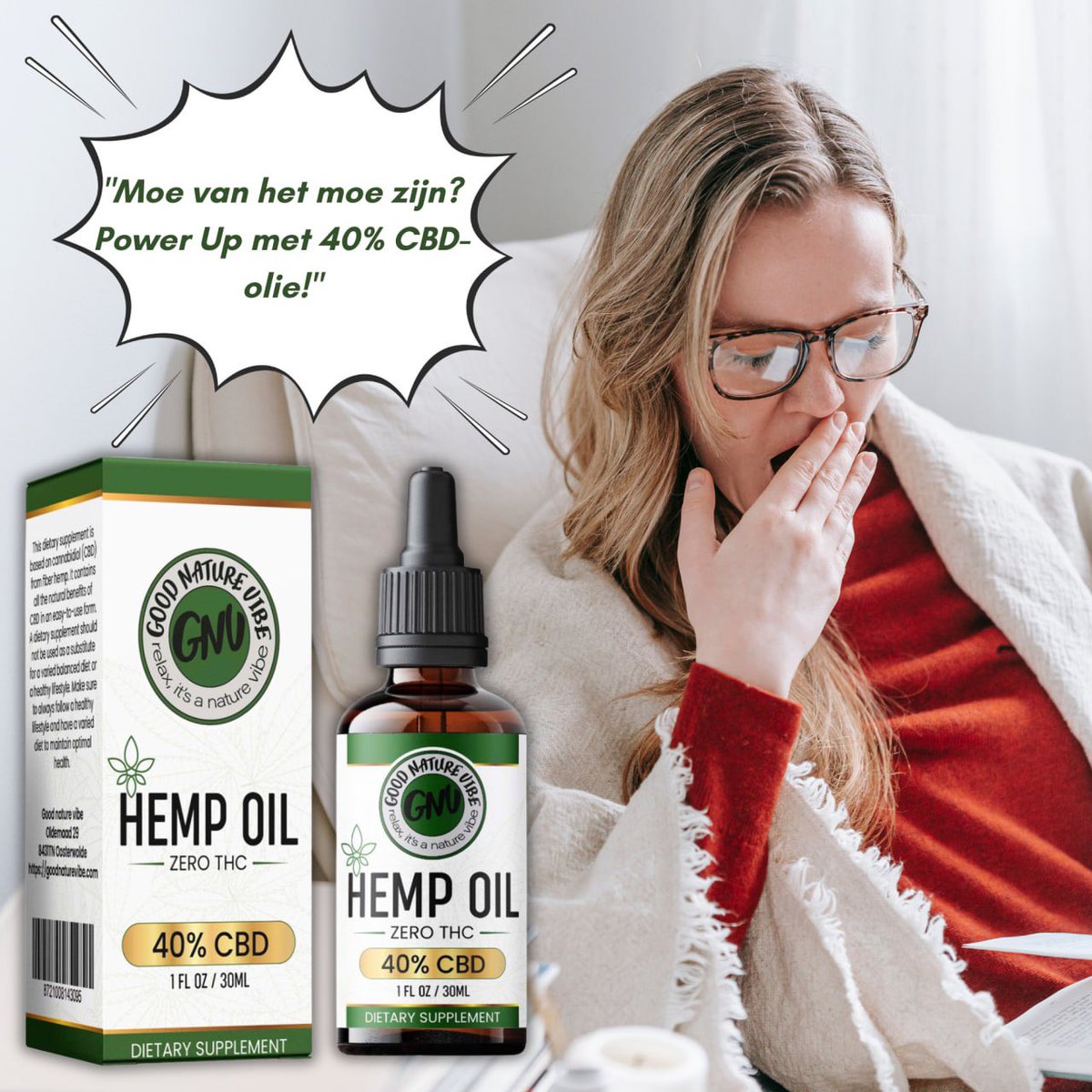 GoodNatureVibe's tweet image. Vind je rust, op een natuurlijke manier.
100% puur, lab-getest. 40% CBD. Geen THC.
Voel je gefocust, geaard en in controle.

Bestel hier: goodnaturevibe.com

#CBDWellness #HempOil #ZeroTHC #GoodNatureVibe #PlantPower #NaturalCalm