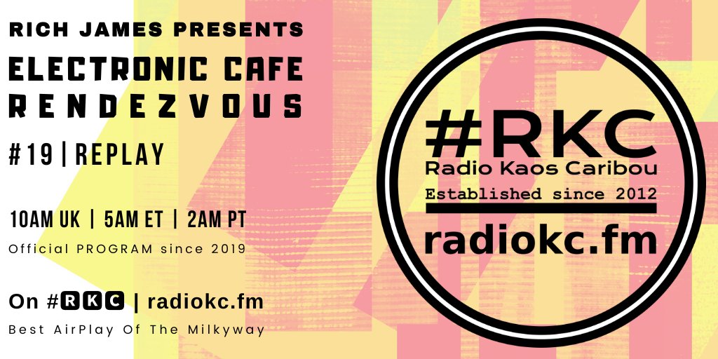 #๐ฅ๐๐ (@radiokc) on Twitter photo TODAY
๐10AM UKโช5AM ETโช2AM PT
<a href="/ElecCafe/">Electronic Cafe Rendezvous & Pink Dolphin Music</a> #Rendezvous
EP #19 โ 2021 #REPLAY
โฌ๏ธDetailsโฌ๏ธ
๐ fb.com/RadioKC/posts/โฆ
๐ป #๐๐
บ๐
ฒ featuring
<a href="/BuonaSueno/">Buona Sueรฑo</a> โ <a href="/SoftWaveMusic/">SoftWave๐</a> โ <a href="/montagecollect1/">montage collective</a> x @M_A_C_H_I_N_A_x โ <a href="/CeCeXmusic/">CeCe X</a> โ @M_A_C_H_I_N_A_x โ @MrJamieJamal
.../... TODAY
๐10AM UKโช5AM ETโช2AM PT
<a href="/ElecCafe/">Electronic Cafe Rendezvous & Pink Dolphin Music</a> #Rendezvous
EP #19 โ 2021 #REPLAY
โฌ๏ธDetailsโฌ๏ธ
๐ fb.com/RadioKC/posts/โฆ
๐ป #๐๐
บ๐
ฒ featuring
<a href="/BuonaSueno/">Buona Sueรฑo</a> โ <a href="/SoftWaveMusic/">SoftWave๐</a> โ <a href="/montagecollect1/">montage collective</a> x @M_A_C_H_I_N_A_x โ <a href="/CeCeXmusic/">CeCe X</a> โ @M_A_C_H_I_N_A_x โ @MrJamieJamal
.../...