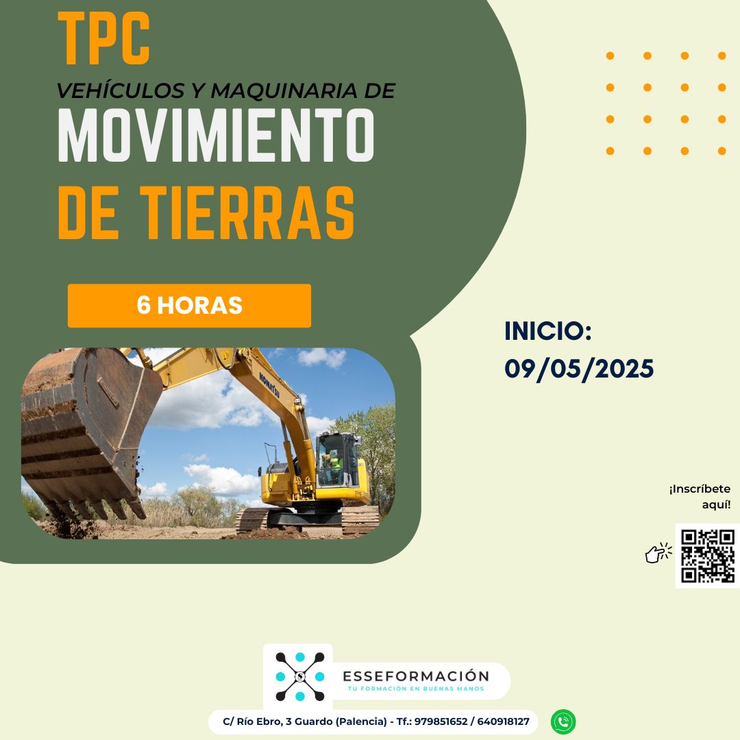 FormacionEsse's tweet photo. 🚧 ¡La prevención es clave en el sector construcción! 
Inscríbete en el curso de TPC Movimiento de Tierras (6 horas) y trabaja con seguridad.
📅 9/5
📍 Guardo
👷‍♂️ Obligatorio para operar maquinaria de movimiento de tierras
📩 Info e inscripciones aquí ➡️ https://t.co/v7em2w3pQL https://t.co/XIOAzQv3a6