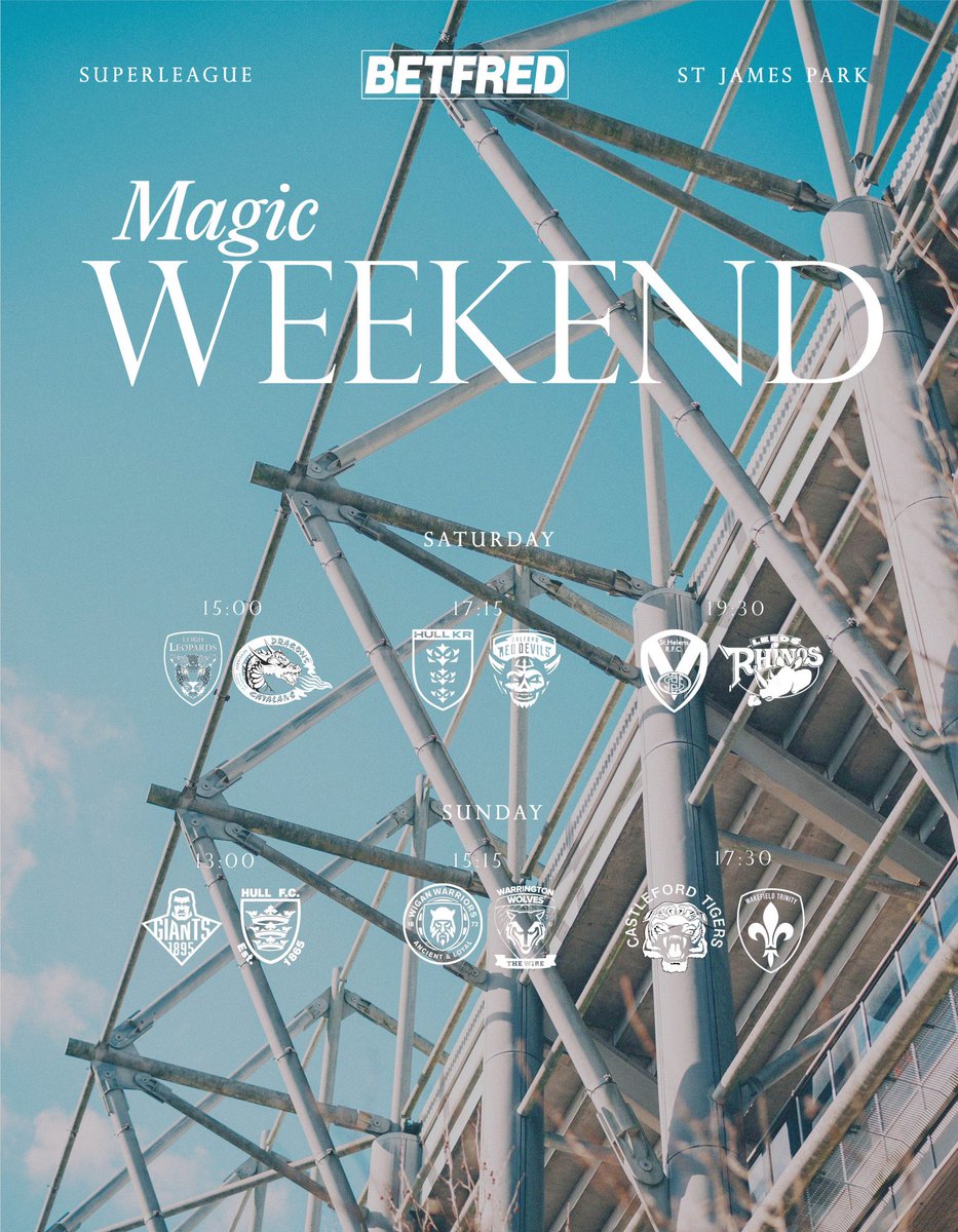 GraphicsRugby's tweet image. 𝑴𝑨𝑮𝑰𝑪 𝑾𝑬𝑬𝑲𝑬𝑵𝑫
#MagicWKND #rugbyleague #superleague