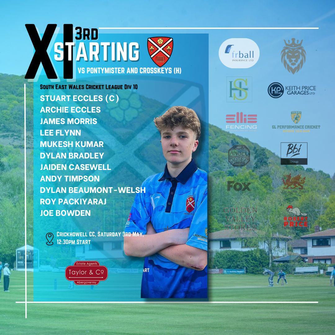 Here are the team sheets for today’s games. Josh Spies makes his debut for Abergavenny and we welcome back some old faces

Go well🏏