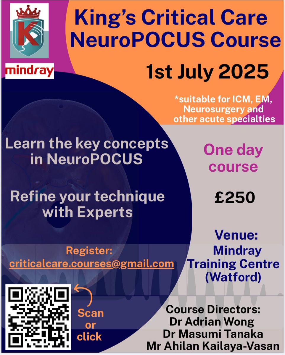 Adrian Wong (@avkwong) on Twitter photo Our 2nd <a href="/KingsCritCare/">King's Critical Care</a> #neuro #pocus course is now open for registration. Places are limited. Covers 2D, TCD, ONSD, etc
drive.google.com/file/d/1VOBfE0… Our 2nd <a href="/KingsCritCare/">King's Critical Care</a> #neuro #pocus course is now open for registration. Places are limited. Covers 2D, TCD, ONSD, etc
drive.google.com/file/d/1VOBfE0…