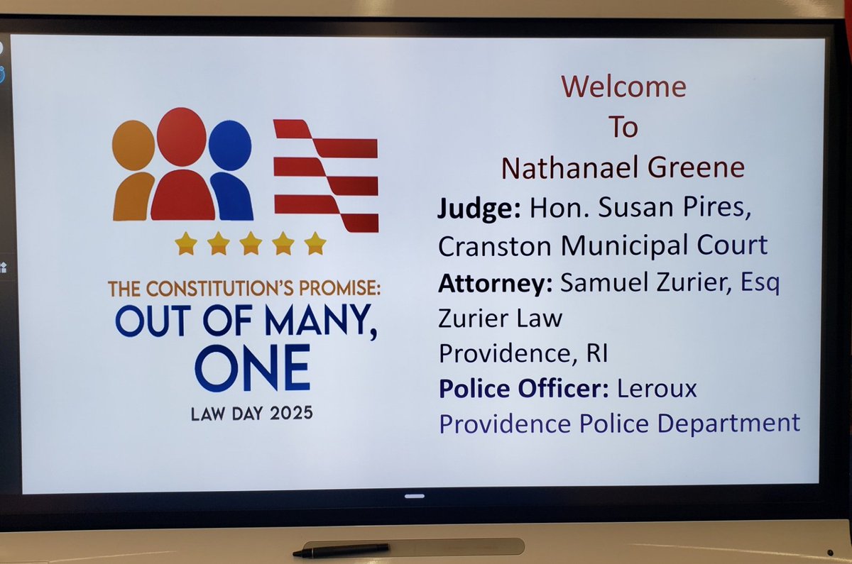 AleeButcher's tweet photo. Law Day 2025 @NGreeneMidSch
We appreciate all of our guests engaging in meaningful conversations with our students. @DrWJReilly @pvdschools @SamZurier @MarcelaAstudi14 https://t.co/fgVKxmk3Rq