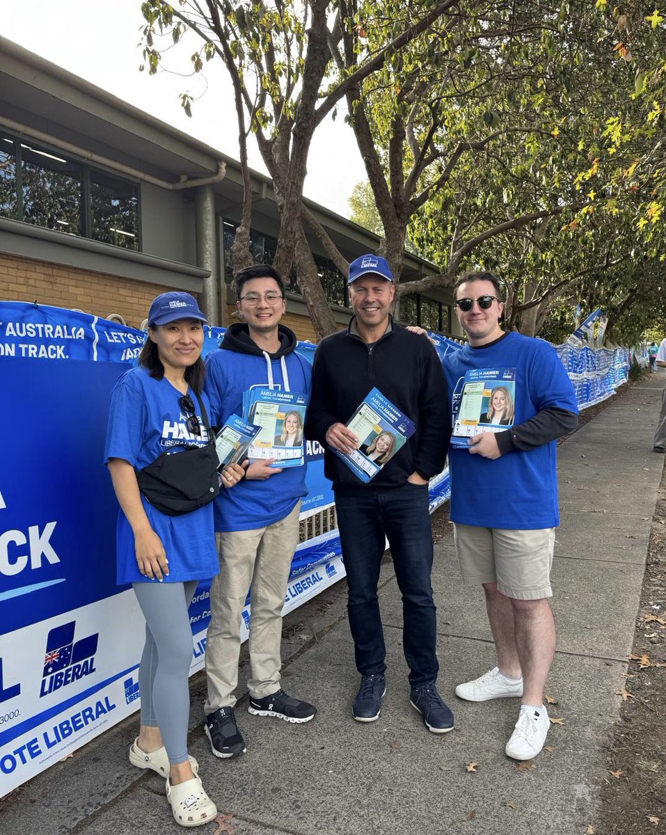 Josh Frydenberg (@joshfrydenberg) on Twitter photo Terrific to join our hard-working Kooyong volunteers on polling day. Wishing our <a href="/LiberalAus/">Liberal Party</a> candidate, Amelia Hamer, all the very best tonight. Terrific to join our hard-working Kooyong volunteers on polling day. Wishing our <a href="/LiberalAus/">Liberal Party</a> candidate, Amelia Hamer, all the very best tonight.