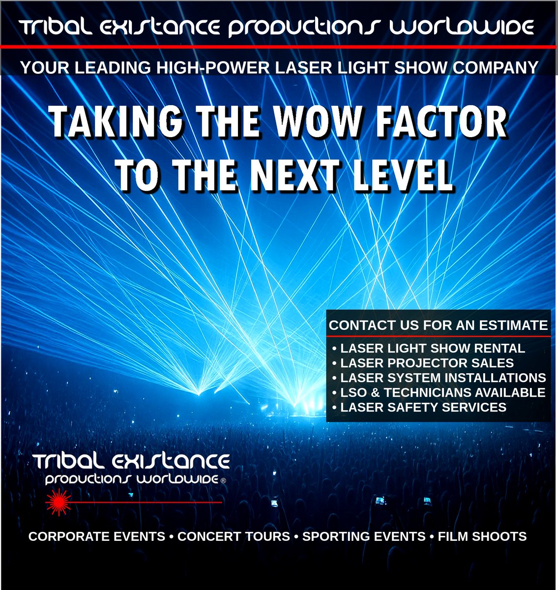 TEProductions's tweet photo. High-power laser light shows for concert tours, sporting events and corporate events around the globe. Transforming visual special effects with quality innovation. #laserlightshows #concerttours #corporateevents https://t.co/MuclrQOlrx