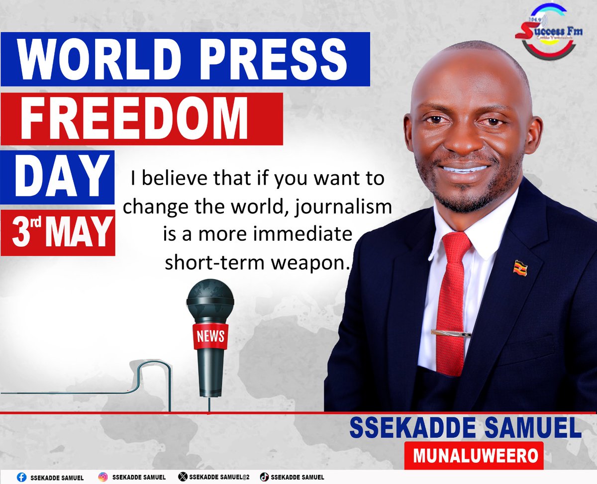 SSEKADDE SAMUEL🇺🇬. (@ssekaddesamuel2) on Twitter photo I will remain a journalist "Nonetheless and Nomatter what"
Happy World Press Freedom Day to us!!.<a href="/Dr_Samkazibwe/">Sam Kazibwe Dispatches</a> <a href="/KoinangeJeff/">Jeff Koinange, MBS</a>. I will remain a journalist "Nonetheless and Nomatter what"
Happy World Press Freedom Day to us!!.<a href="/Dr_Samkazibwe/">Sam Kazibwe Dispatches</a> <a href="/KoinangeJeff/">Jeff Koinange, MBS</a>.