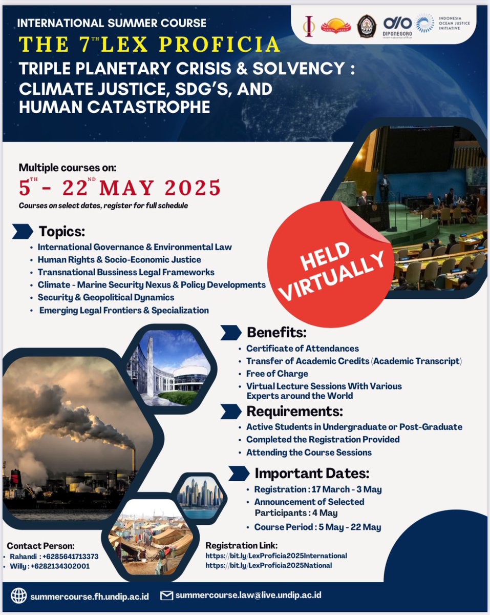 ECatinari's tweet photo. Excited to join #LexProficia2025 in @undip (May 5–22) as a speaker in this global summer course on “Triple Planetary Crisis &amp; Solvency.” I’ll speak on EU Tax Law.
 🔗 Register here: https://t.co/r7C2nDqxXo

#TaxLaw #EUlaw #ClimateJustice #internationaltax #onu #Nasa #SpaceX https://t.co/KrVtDEuX86